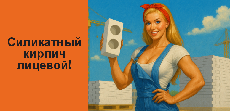 Белый силикатный лицевой пустотелый кирпич 1НФ! 